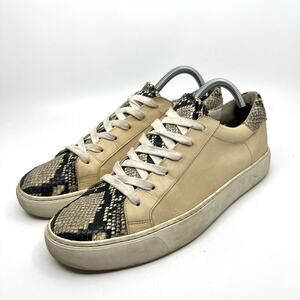Veronica Beard Snake Skin and Leather Low Top Sneakers Women's 10 US